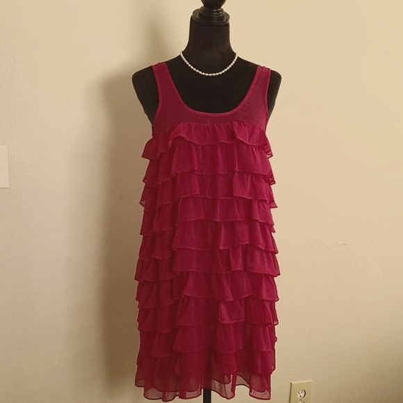 Fuchsia Ruffle Dress - Picture 1 of 4